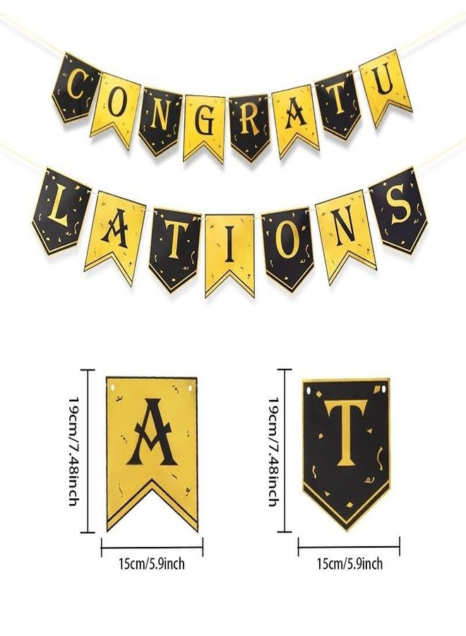 AMFIN® (6 inch) Congratulations Banner for Wedding, Anniversary, Graduation Party, Retirement, Achievement, Birthday Decoration Items - Black - Image 4